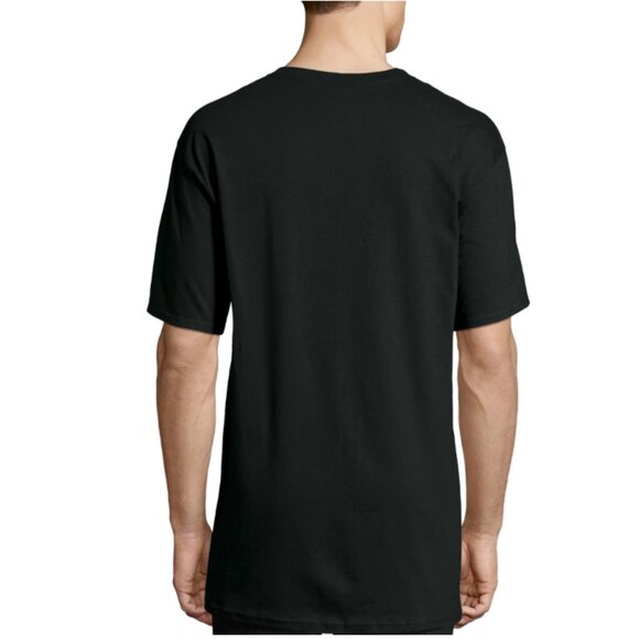 HANES Big Men's Beefy Heavyweight Short Sleeve T-shirt - Size Large Tall, Black - Picture 2 of 3